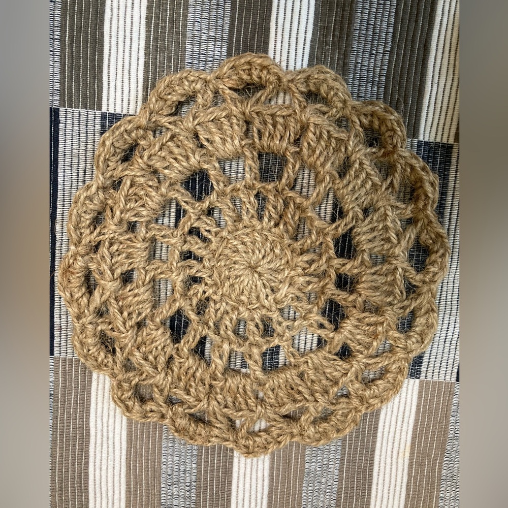 Vintage Round Cup Patch Holder Mandala Handmade Handwooden